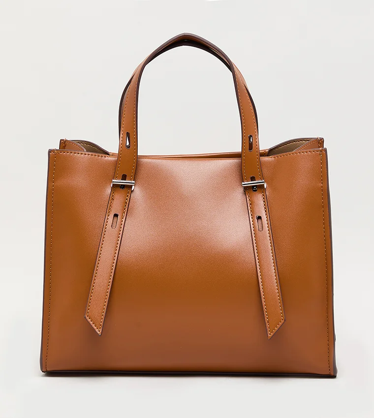 ANNE KLEIN Anne Klein Monogram Pu Zip Closure Tote Bag